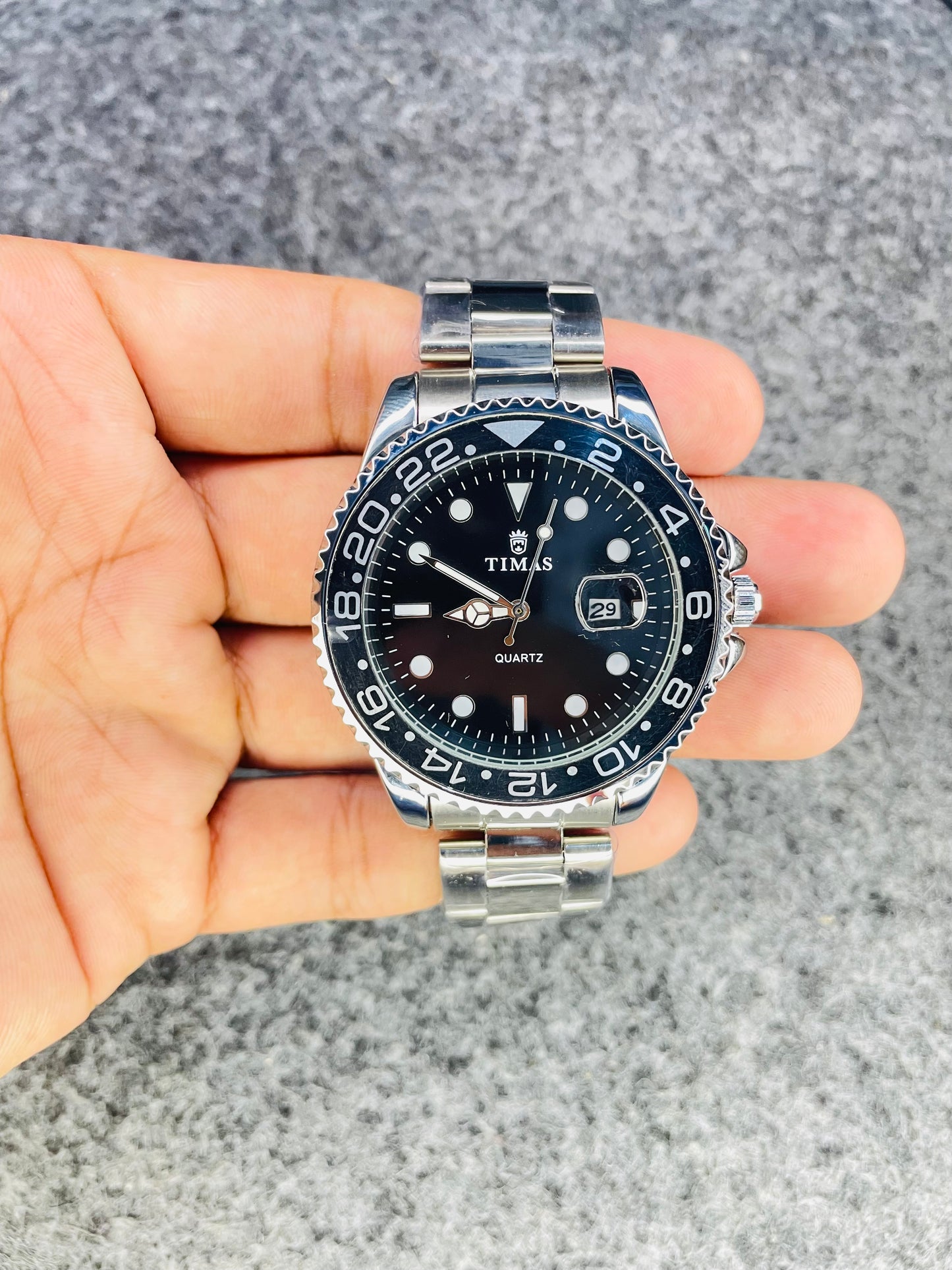 Timas Submariner Chain Silver Black