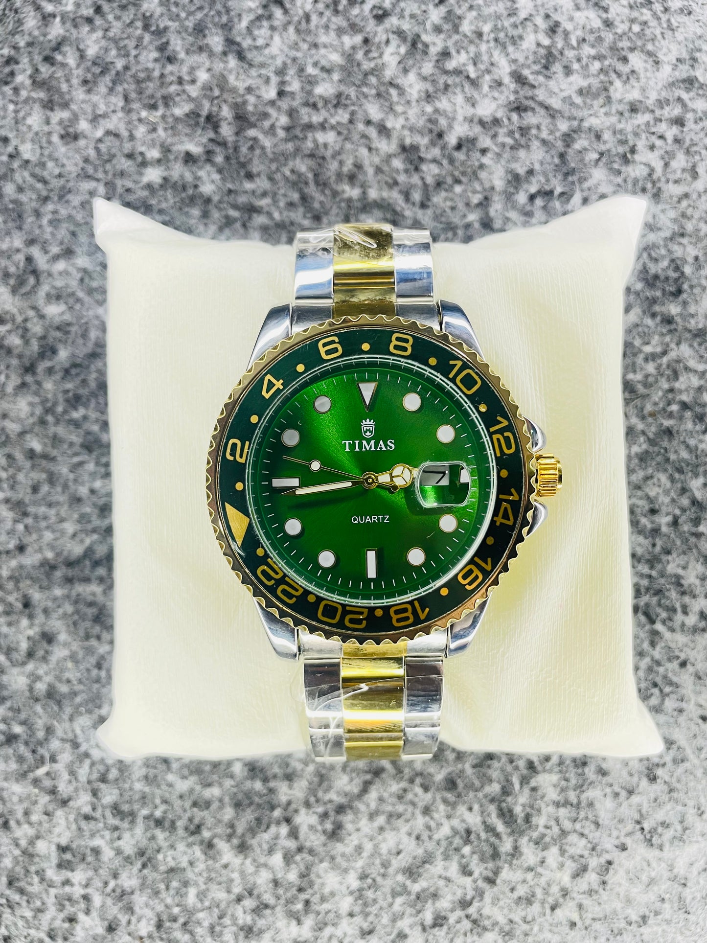 Timas Submariner Chain Gold Two-Tone Green