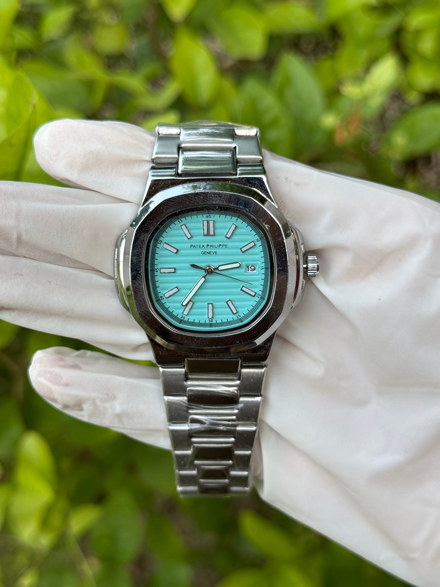 Patek Philippe Silver With Light Blue Dial