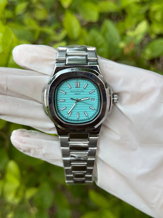 Patek Philippe Silver With Light Blue Dial
