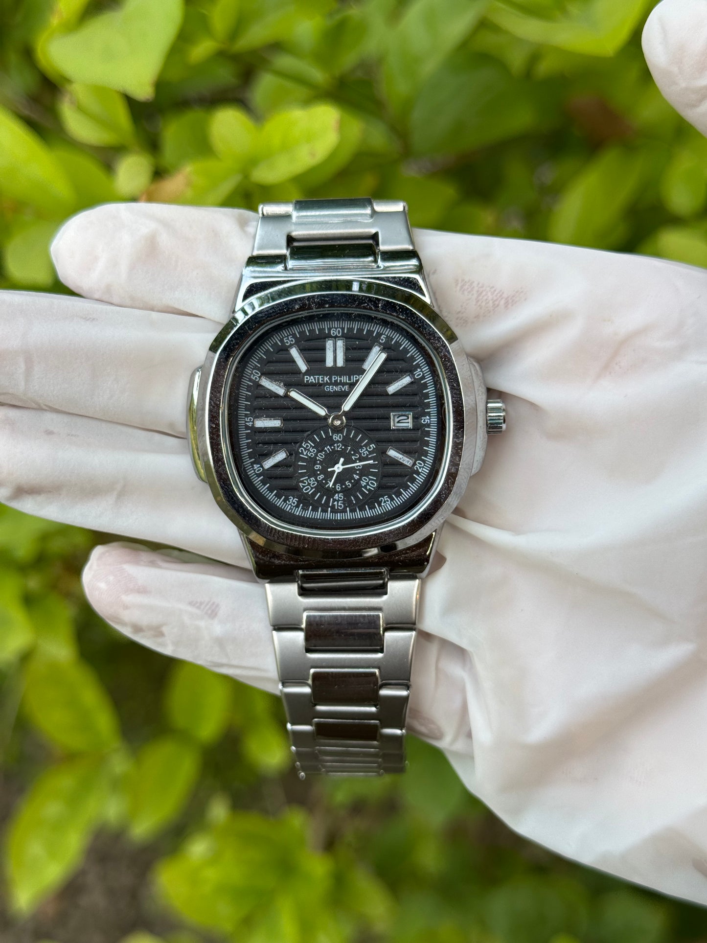 Patek Philippe Silver With Black Dial