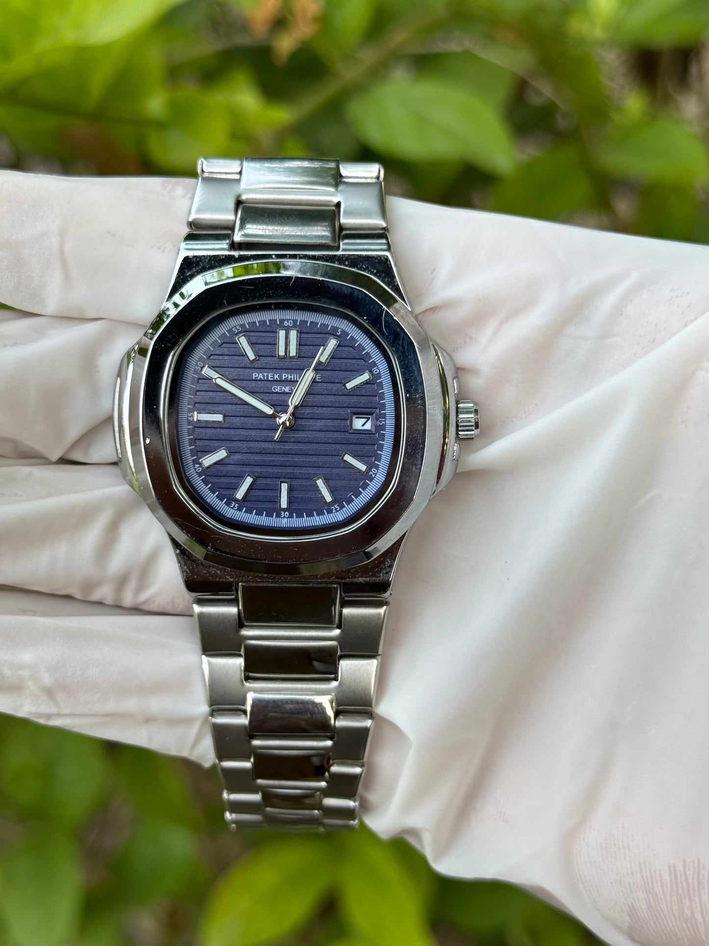 Patek Philippe Silver With Blue Dial