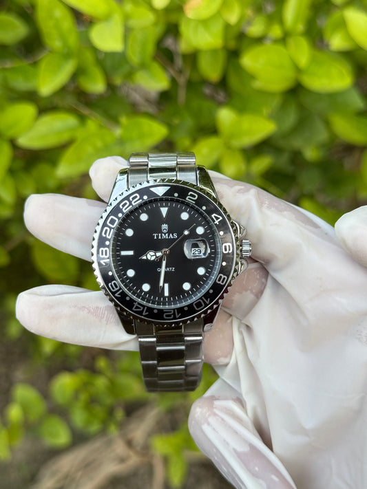 Timas Submariner Chain Silver Black