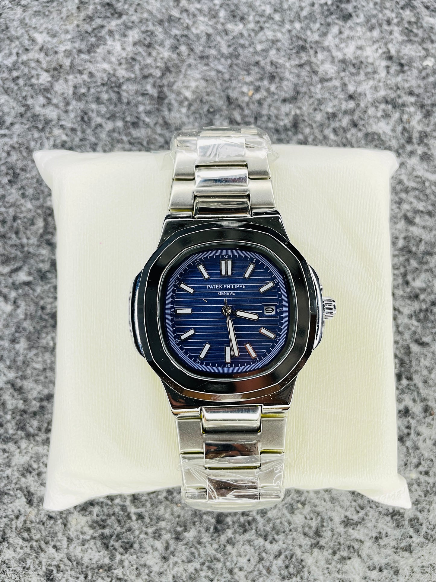 Patek Philippe Silver With Blue Dial