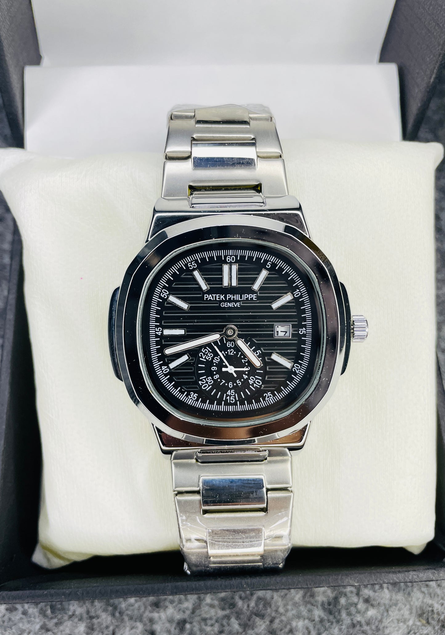 Patek Philippe Silver With Black Dial