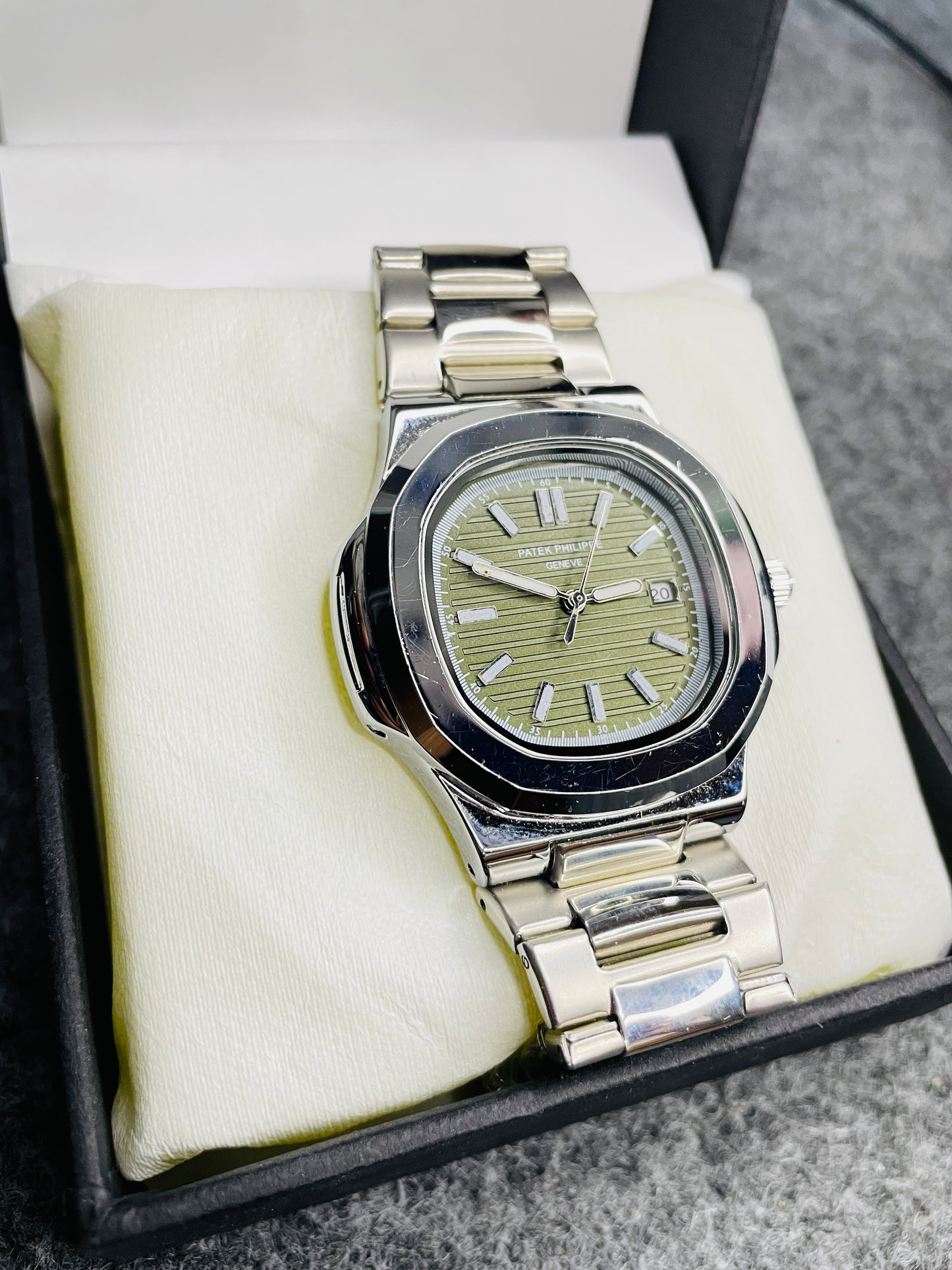 Patek Philippe Silver With Green Dial