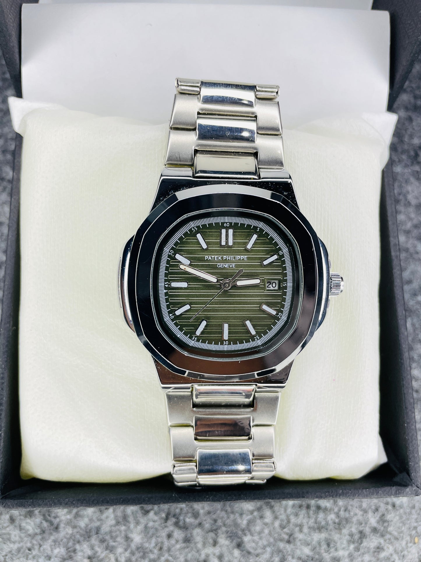 Patek Philippe Silver With Green Dial