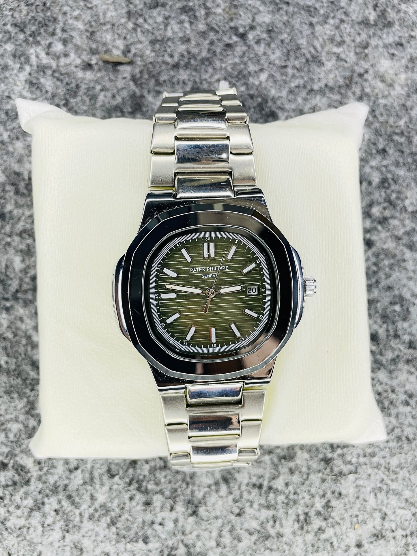 Patek Philippe Silver With Green Dial