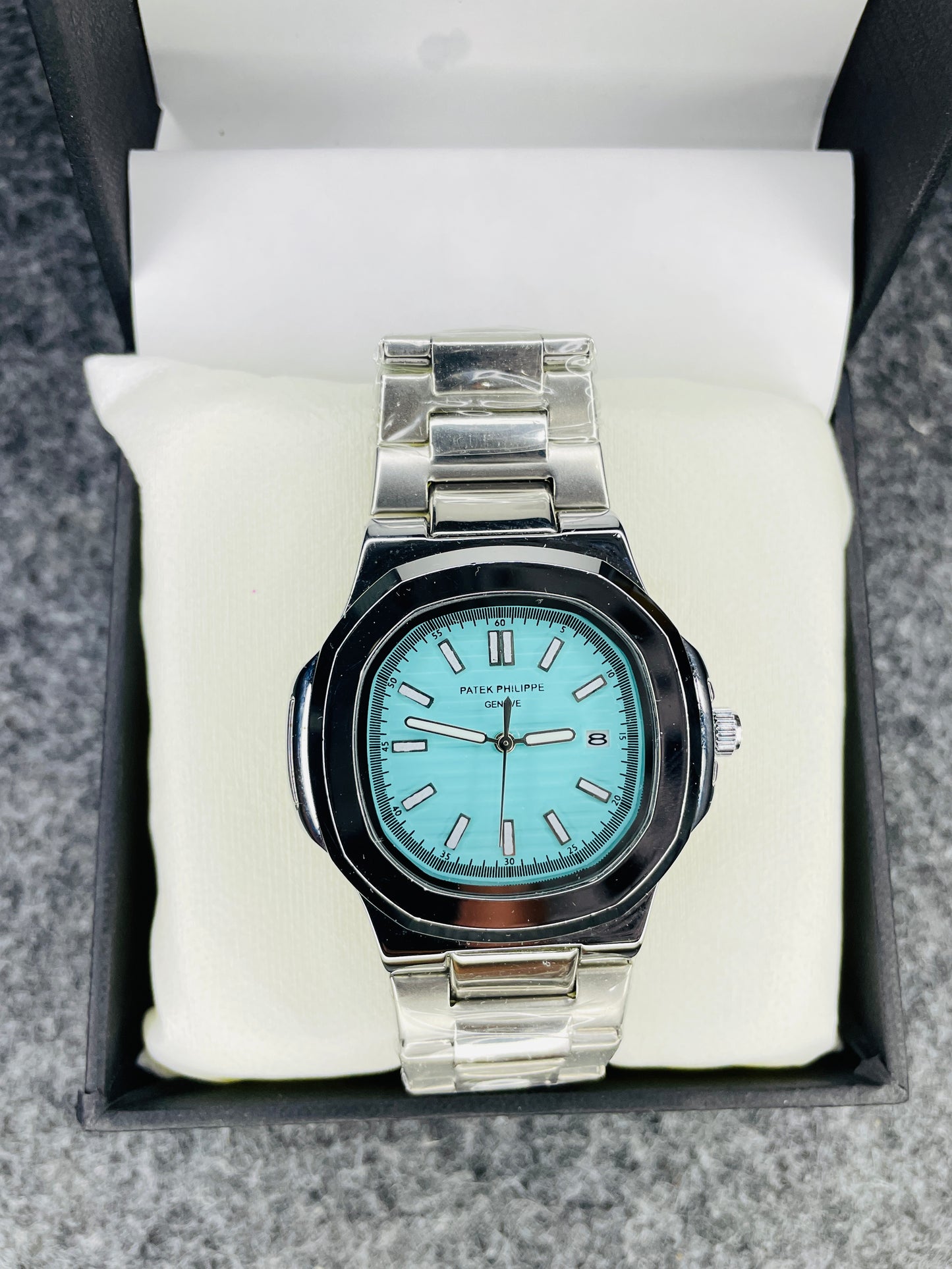 Patek Philippe Silver With Light Blue Dial