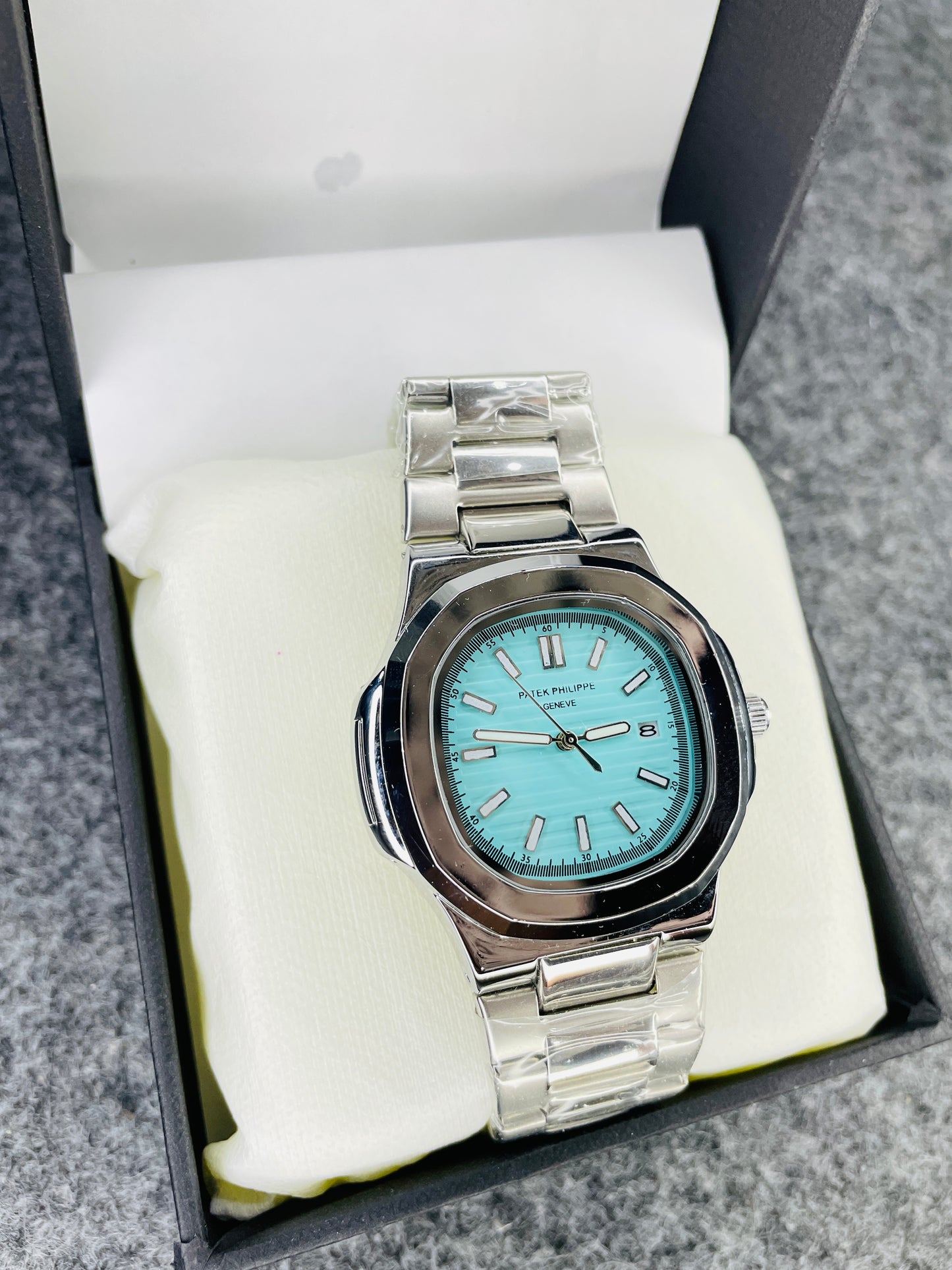 Patek Philippe Silver With Light Blue Dial