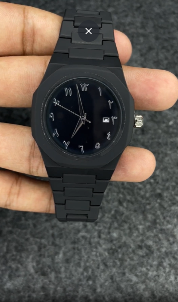 Black Arabic Aura With Date White Digits